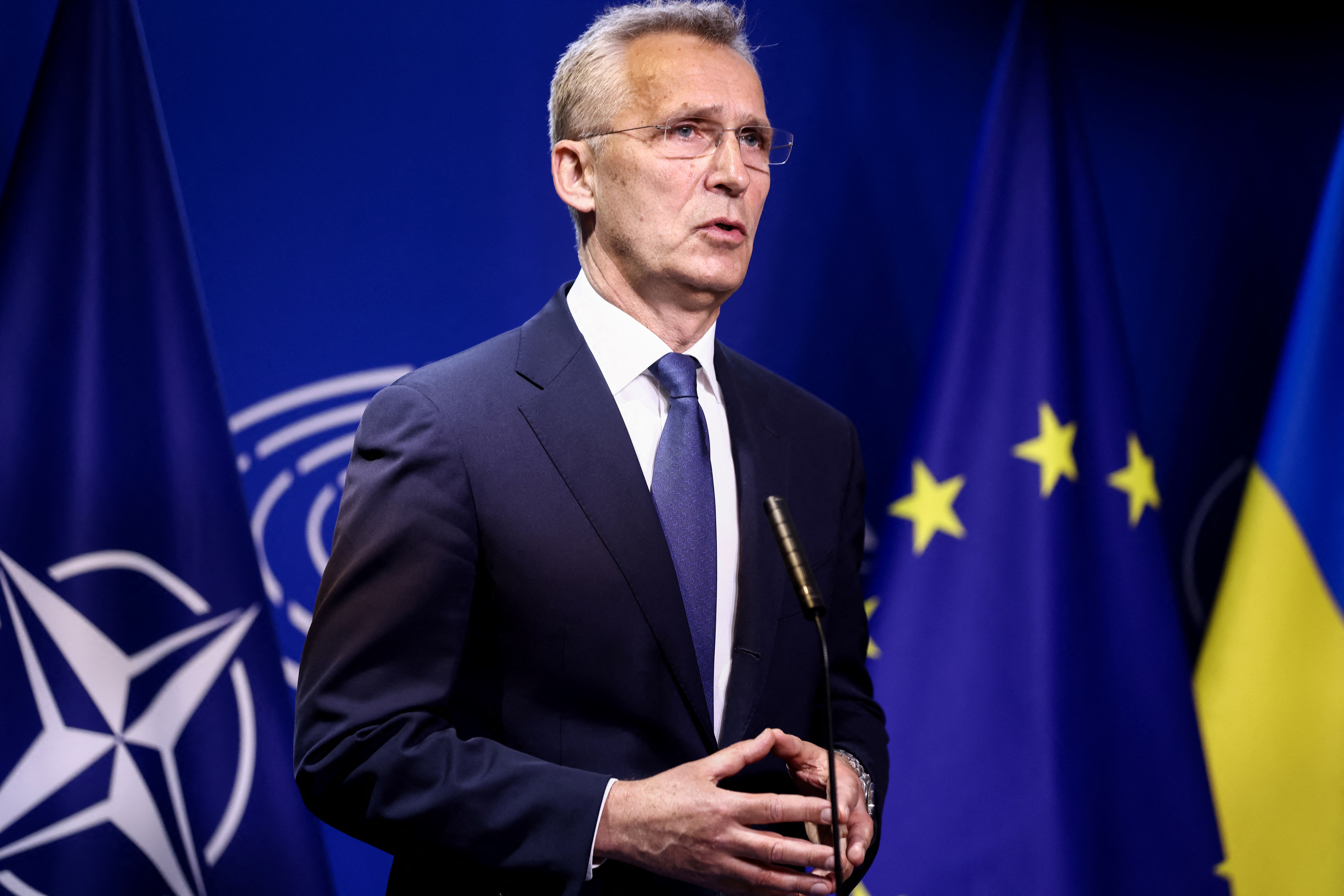BELGIUM-EU-NATO-POLITICS-DEFENCE ยาน สโตลเทนเบิร์ก เลขาธิการนาโต้