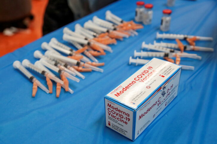 FILE PHOTO: People receive COVID-19 vaccines in Chicago