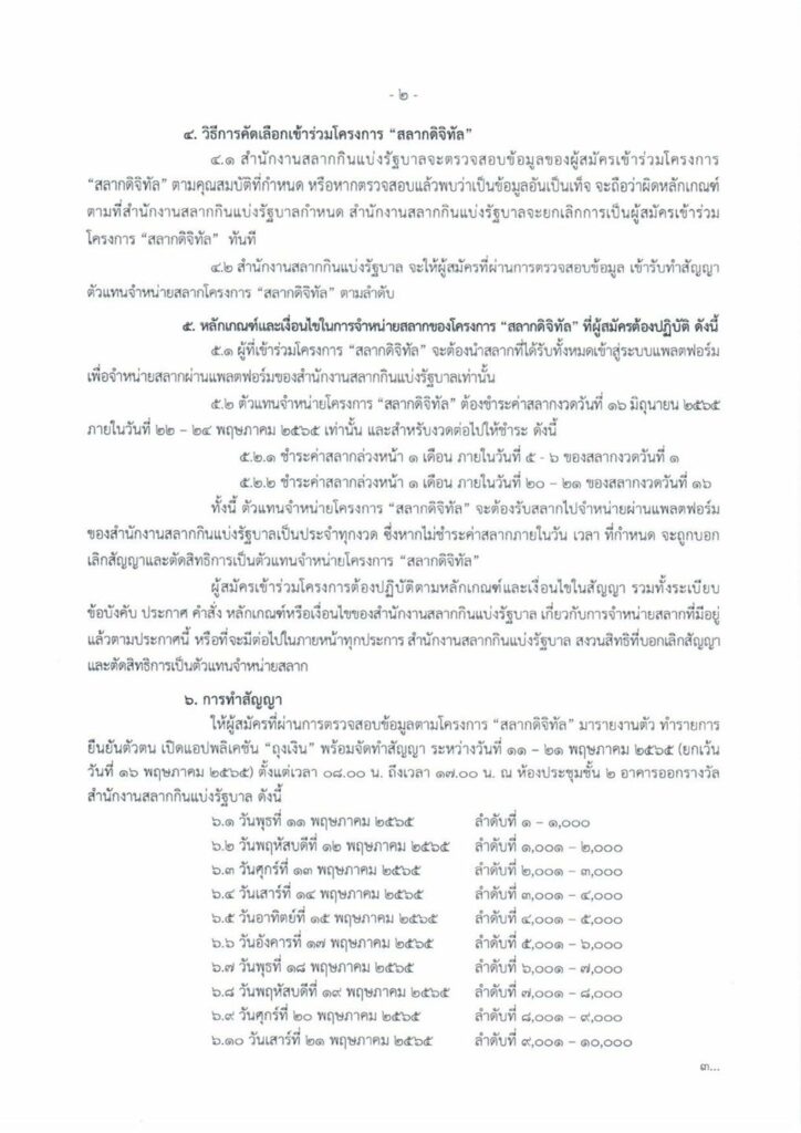 รายละเอียดการสมัครผู้สมัครผู้ซื้อ-จองล่วงหน้าสลากกินแบ่งรัฐบาล ปี 2565 