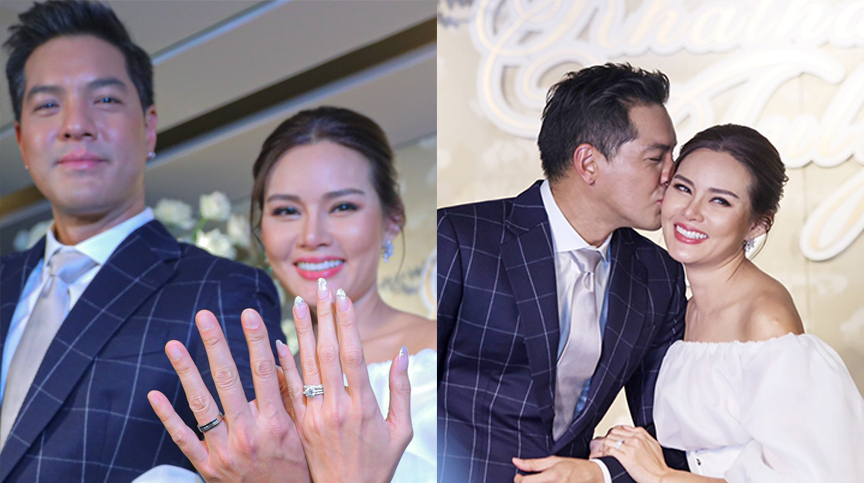หญิง รฐา – ตุลย์ เอื้อวิทยา ฉลองวิวาห์ชื่นมื่น เผยที่มาแหวน 2.17 กะรัต
