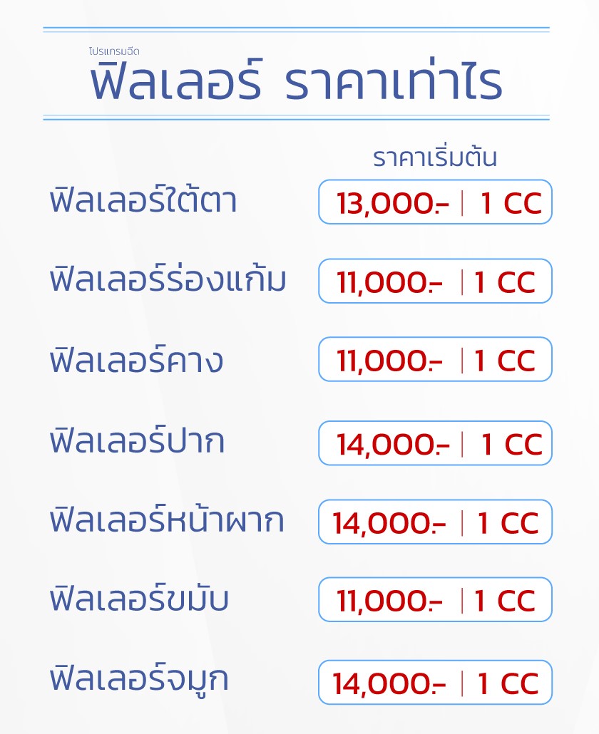 ฉีดฟิลเลอร์ใต้ตาคล้ำ ราคา