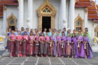 MUT 2022 : 30 สาวงาม ใส่ชุดไทยสุดสง่า ตักบาตรขอพรเสริมสิริมงคล