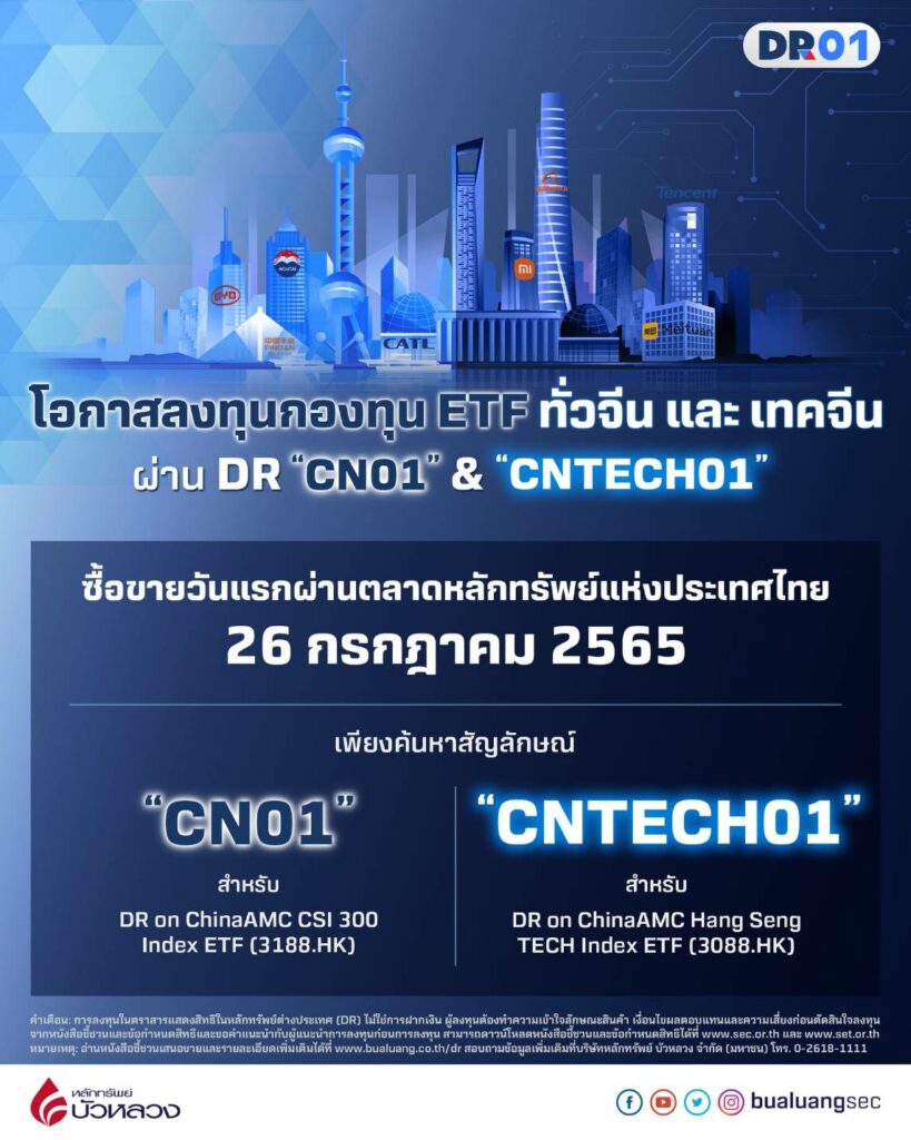 วหลวงขาย 2 DR อิงหุ้นจีน-ฮ่องกง