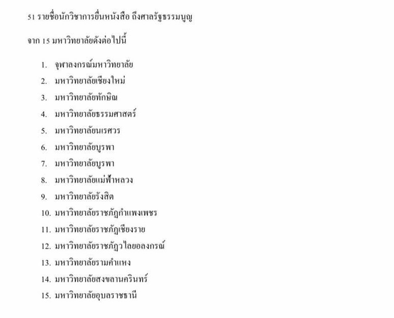 15 มหาวิทยาลัย