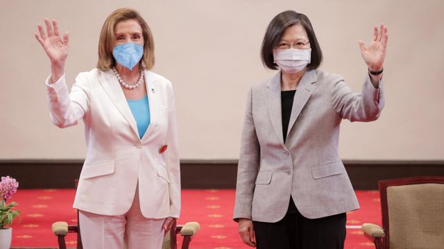 ประธานาธิบดีไช่ อิงเหวิน ให้การต้อนรับนางเพโลซี