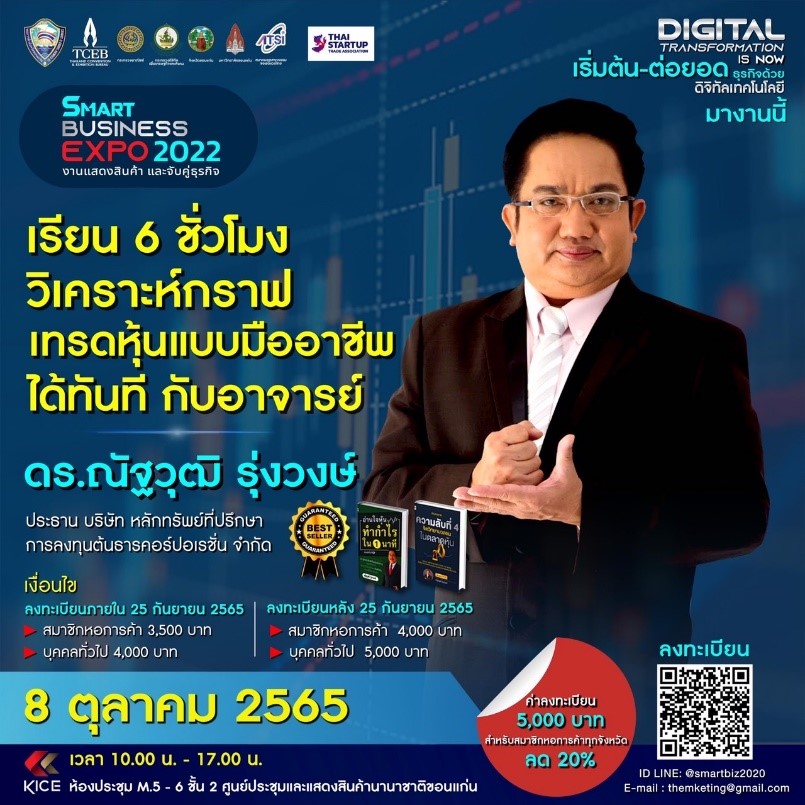 หอการค้าจังหวัดขอนแก่น ขอเชิญชวนเข้าร่วมสัมมนาหลักสูตรวิเคราะห์กราฟ เทรดหุ้น แบบมืออาชีพ ได้ทันที