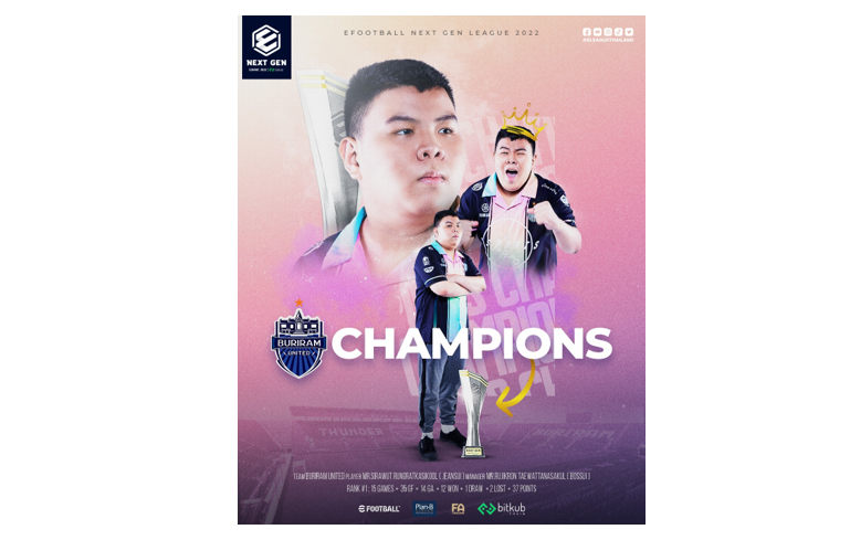 บทสรุปเส้นทางแชมป์ #Jeansui และบุรีรัมย์ ยูไนเต็ด ในรายการ eFootball NEXT GEN LEAGUE 2022