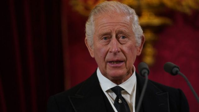 King Charles III speaks during his proclamation as King during the accession council at St James Palace in London on 10 September 2022