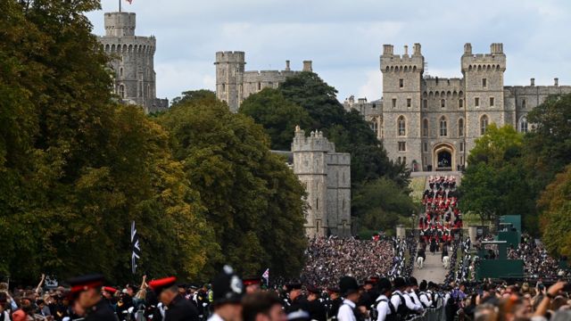 The procession was seen entering St George's Chapel