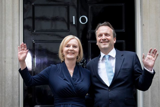 Prime Minister Liz Truss with her husband Hugh O'Leary at Downing Street