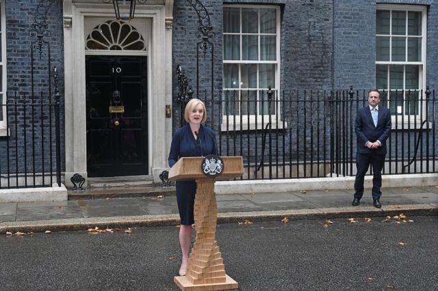 Liz Truss delivers her speech as PM outside No 10 Downing Street, 6th September 2022