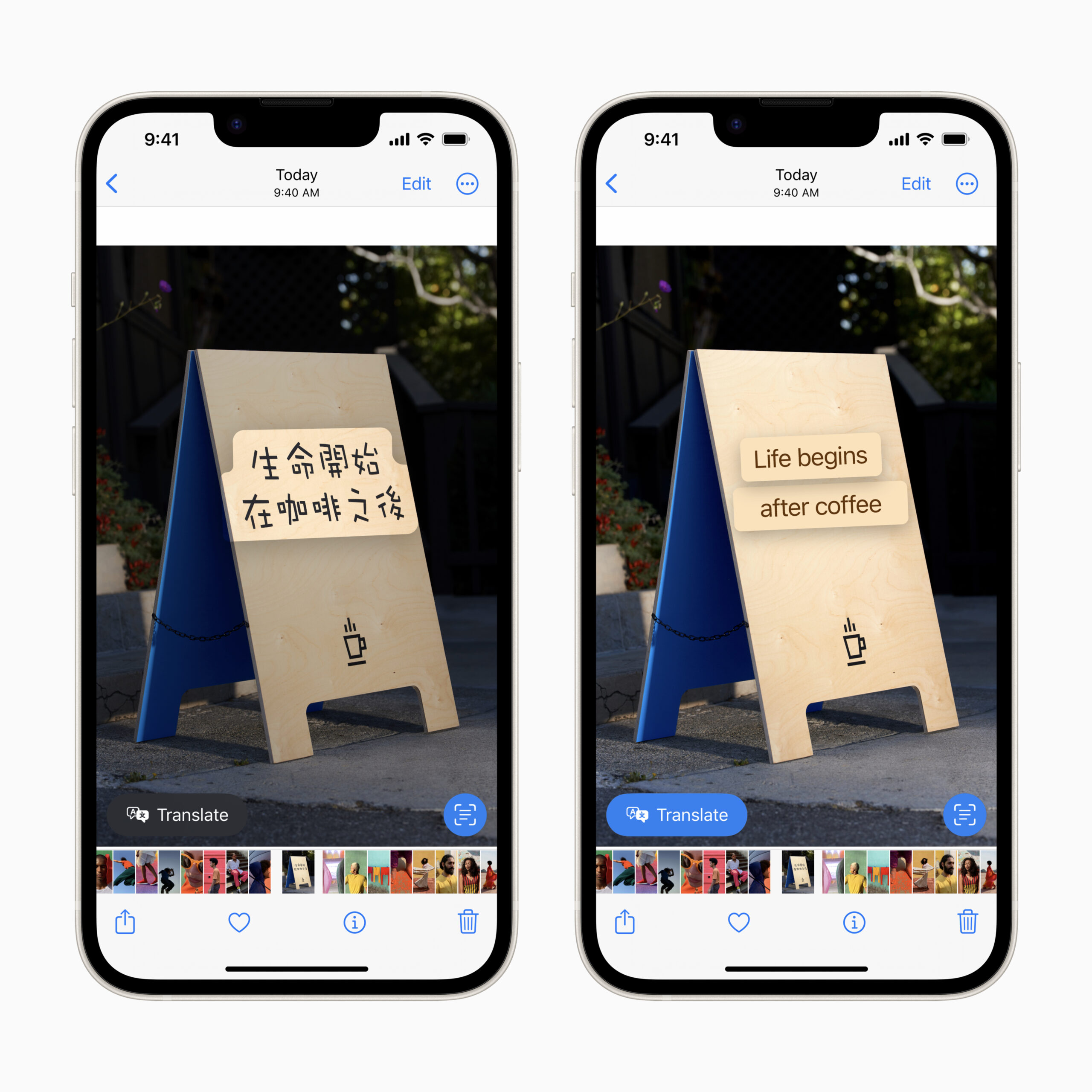 เมนูภาพถ่าย iOS 16