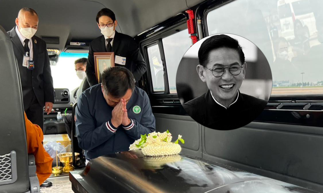 ร่าง “จุตินันท์ ภิรมย์ภักดี” เดินทางถึงไทย อนุทิน ร่วมคารวะ-ไว้อาลัย