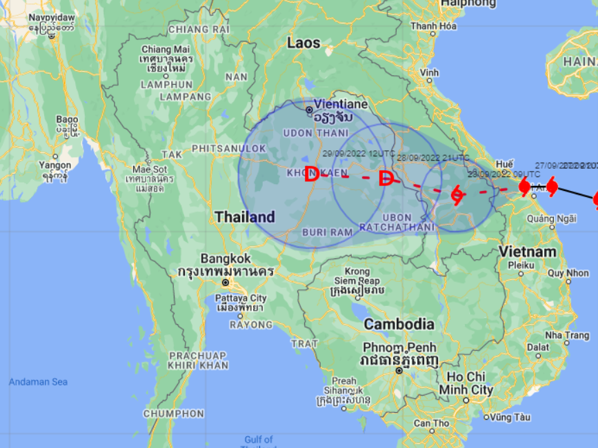 พายุโนรู ขึ้นฝั่งเวียดนามแล้ว กรมอุตุฯฉบับ 12 เตือนฝนตกหนัก 39 จังหวัด