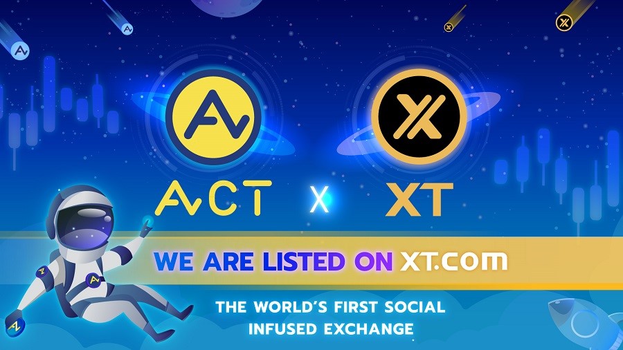 เหรียญ ACT ถูกลิสต์ขึ้น XT.COM  เว็บเทรดคริปโตระดับโลกแล้ว!
