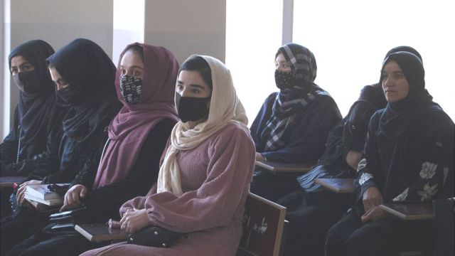 Students attend a class at Badakshan University