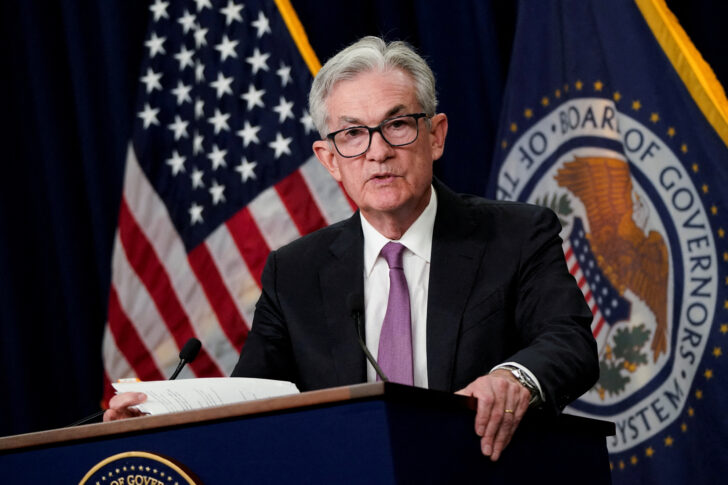 FILE PHOTO: Federal Reserve Chair Jerome Powell speaks during a news conference in Washington FILE PHOTO: Federal Reserve Chair Jerome Powell