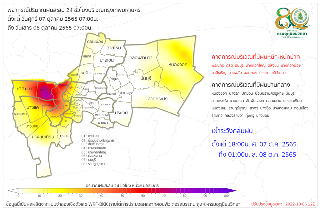 กรมอุตุฯสั่งเฝ้าระวังพื้นที่ฝนตกหนักในกทม.