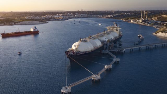 LNG ship at terminal