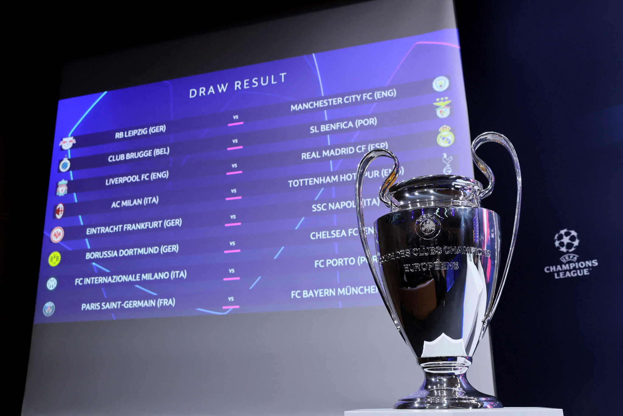 ผลจับสลากแชมเปียนส์ ลีก รอบ 16 ทีม ลิเวอร์พูล ชน มาดริด ปารีส ปะทะ บาเยิร์น