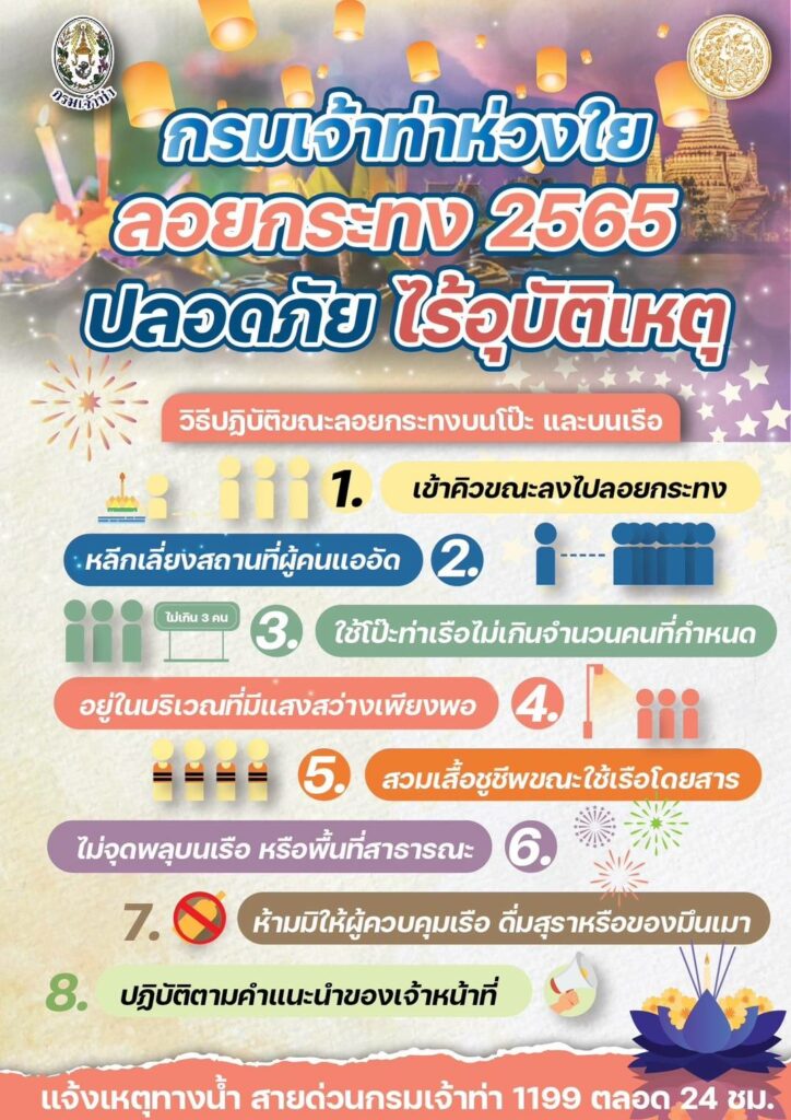 กรมเจ้าท่า คุมเข้มความปลอดภัยวันลอยกระทง