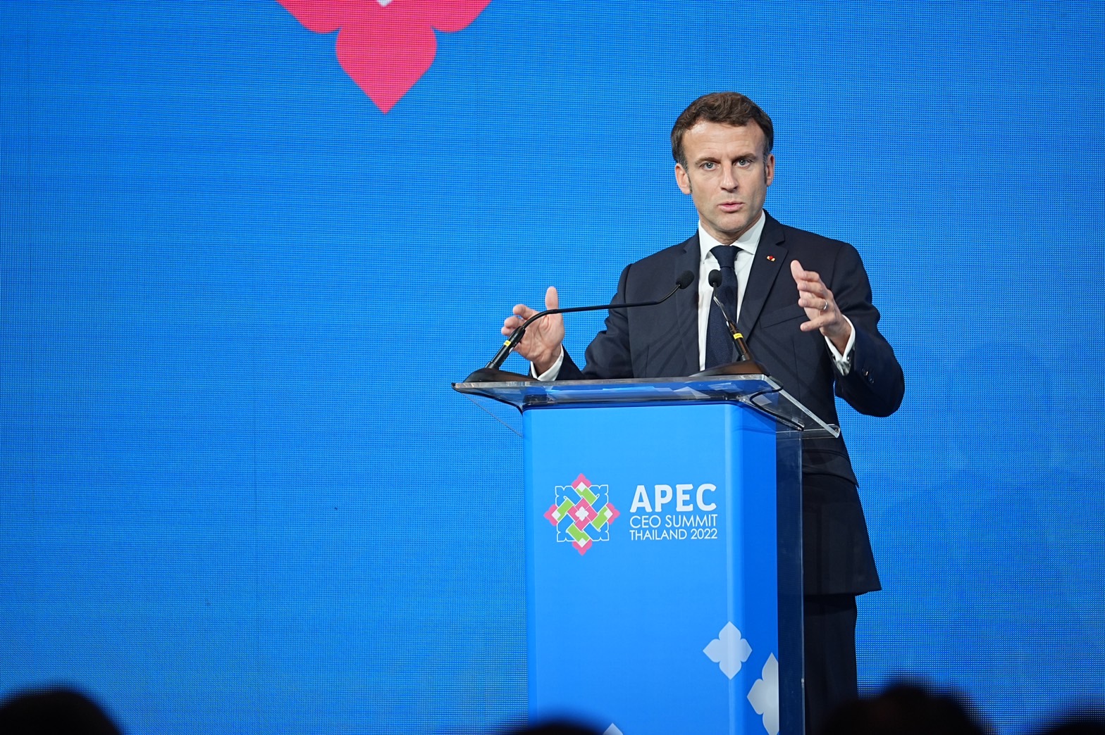 เอ็มมานูเอล มาครง ประธานาธิบดีฝรั่งเศส ปาฐกถาเวที APEC CEO Summit 2022