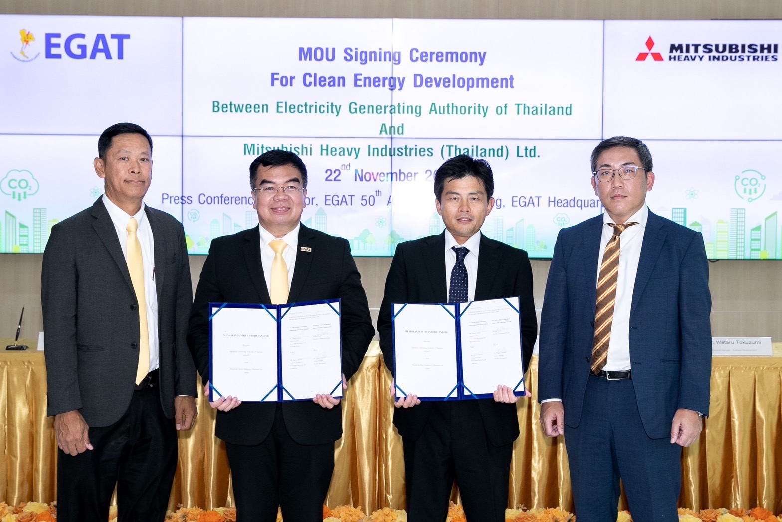 กฟผ.ผนึกมิตซูบิชิ ศึกษาเทคโนโลยีพลังงานสีเขียว-การกักเก็บคาร์บอน