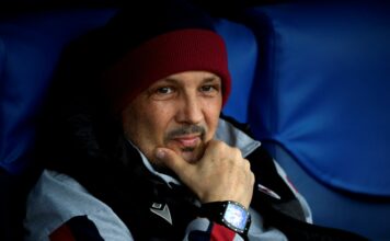 Bologna's Serbian head coach Sinisa Mihajlovic looks on before the Serie A football match between Lazio and Bologna at the Olympic Stadium in Rome on February 29, 2020. (Photo by Filippo MONTEFORTE / AFP)
