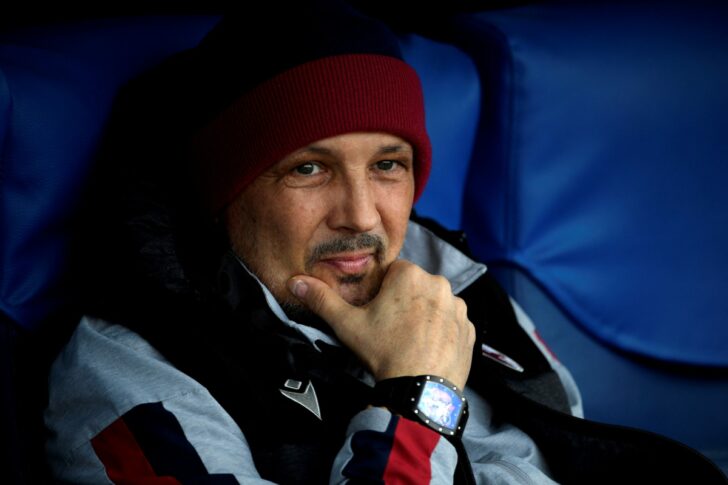 FBL-ITA-SERIEA-LAZIO-BOLOGNA Bologna's Serbian head coach Sinisa Mihajlovic looks on before the Serie A football match between Lazio and Bologna at the Olympic Stadium in Rome on February 29, 2020. (Photo by Filippo MONTEFORTE / AFP)