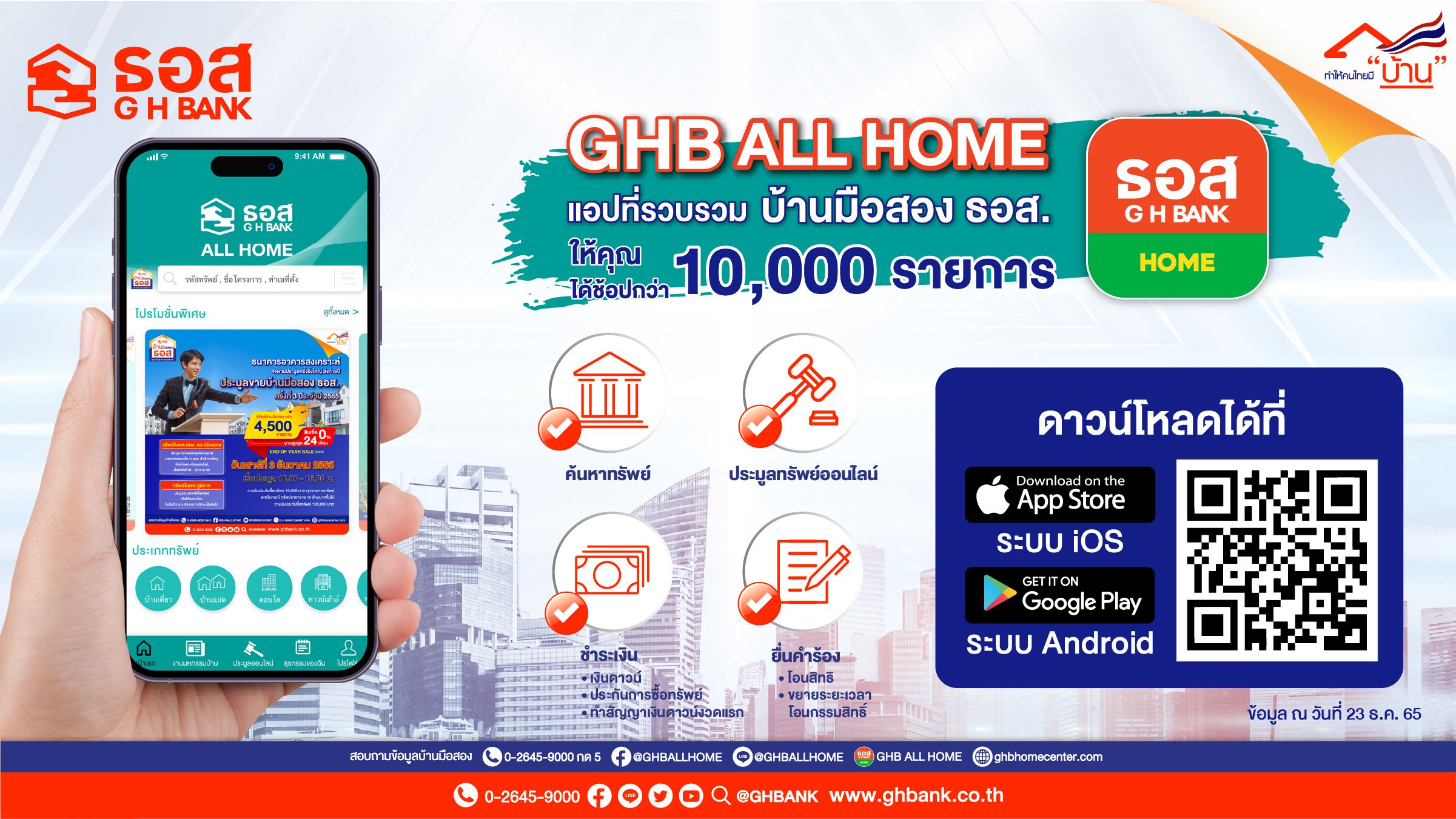 ธอส. ยกระดับ Application GHBank Smart NPA เป็น GHB ALL HOME  รวมบ้านมือสอง ธอส. ไว้ให้เลือกมากกว่า 10,000 รายการ 