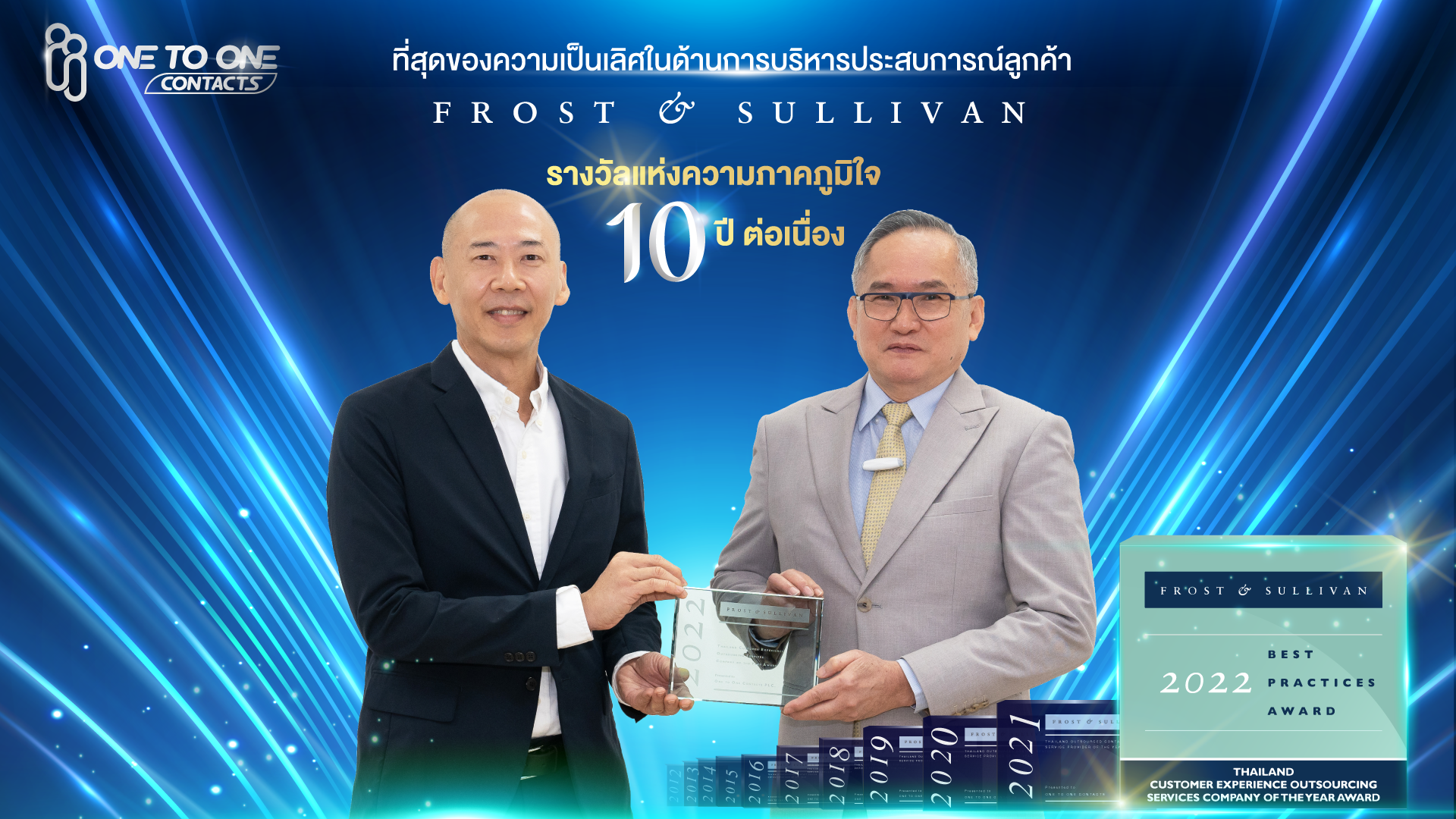 “วันทูวัน” โชว์รางวัล Frost & Sullivan10 ปีซ้อน ย้ำผู้นำคอนแท็กเซ็นเตอร์