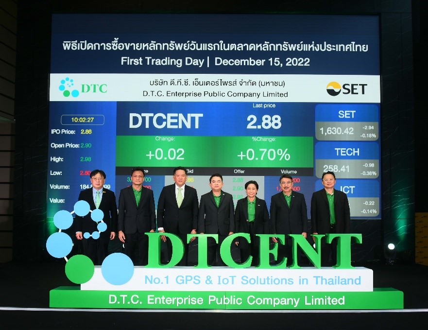 DTCENT เปิดเทรดวันแรกราคาพุ่งเหนือจอง