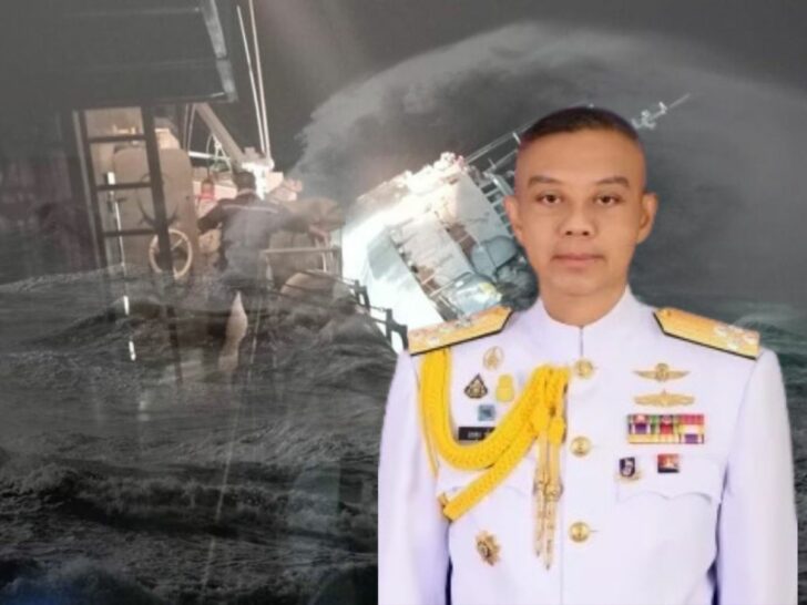 พล.ร.อ.อะดุง พันธุ์เอี่ยม ผู้บัญชาการกองเรือยุทธการ เรือหลวงสุโขทัย กองทัพเรือยันเสื้อชูชีพ-ห่วงยางครบ เผยสาเหตุหลักเรืออับปาง