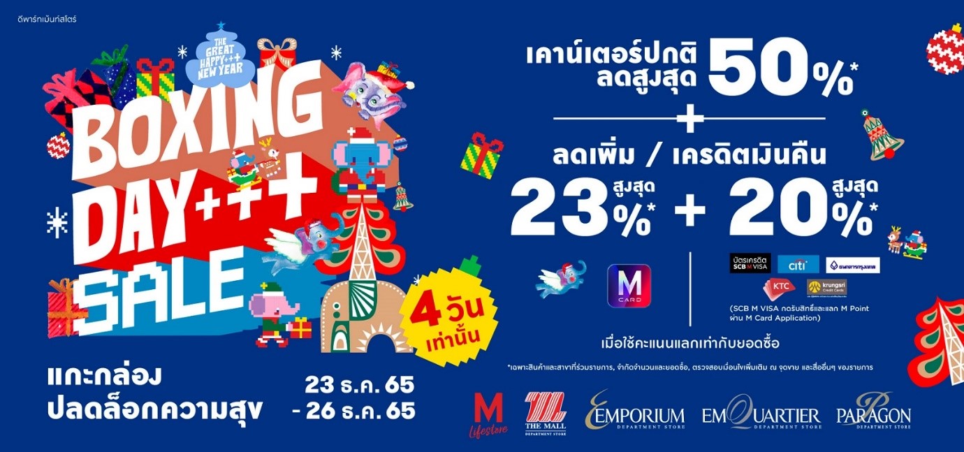 ห้างสรรพสินค้ากลุ่มเดอะมอลล์ กรุ๊ป เสิร์ฟความสุขแบบพลัสพลัส ส่งท้ายปี  กับ“Boxing Day Sale” แกะกล่อง ปลดล็อคความสุข ตลอด 4 วันเต็ม