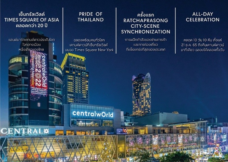 เซ็นทรัลพัฒนา จัดใหญ่ส่งท้ายปี! เนรมิต ‘เซ็นทรัลเวิลด์’ Times Square of Asia แลนด์มาร์กเคานต์ดาวน์ระดับโลก หนึ่งเดียวใจกลางเมือง