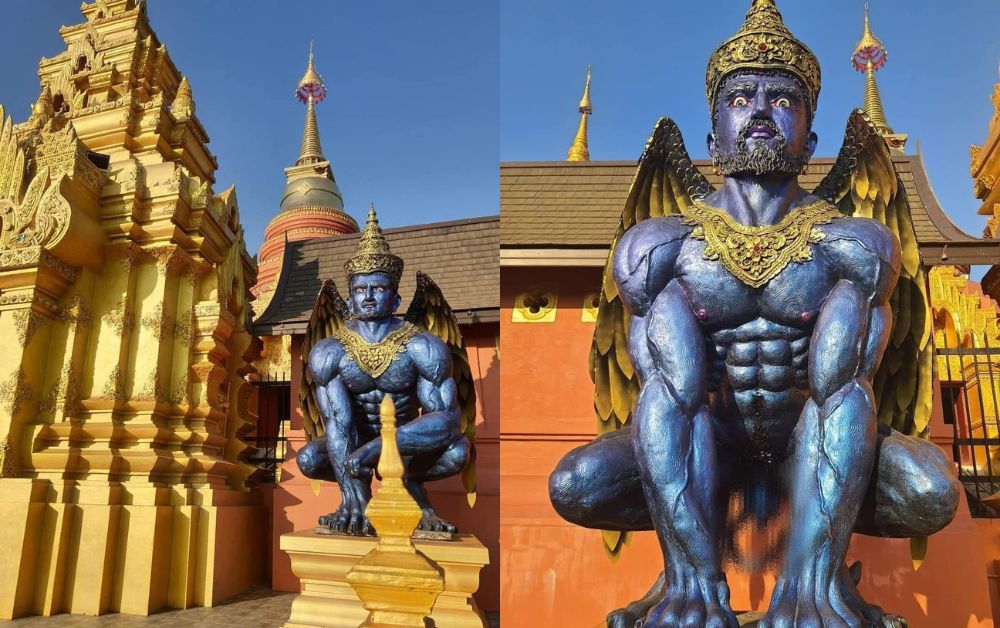 เจ้าอาวาสแจงดราม่ารูปปั้นพญาครุฑโชว์อวัยวะเพศ แท้จริงคือ “พญาปุริสาท”