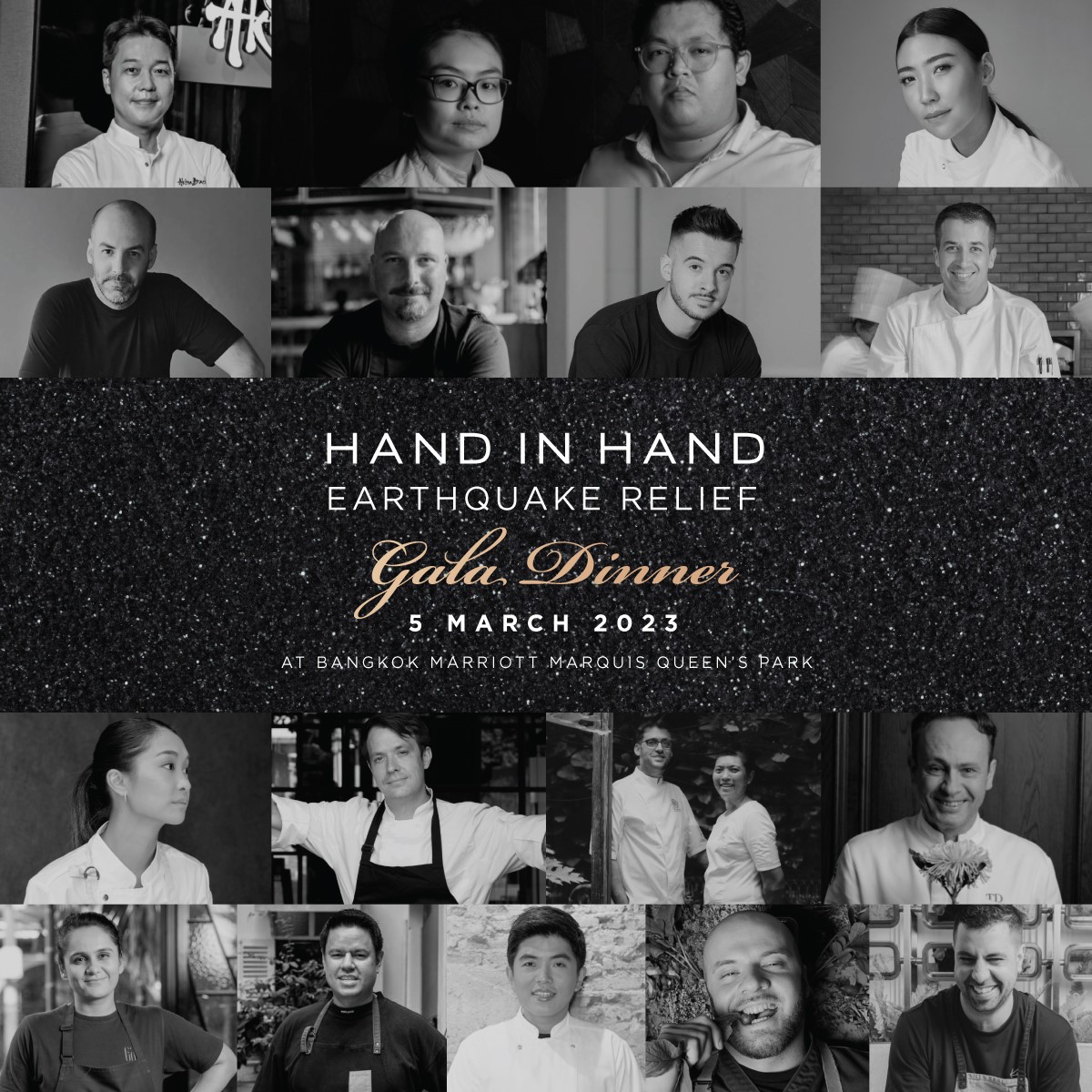 Hand in Hand กาลาดินเนอร์ช่วยเหลือผู้ประสบภัยแผ่นดินไหว