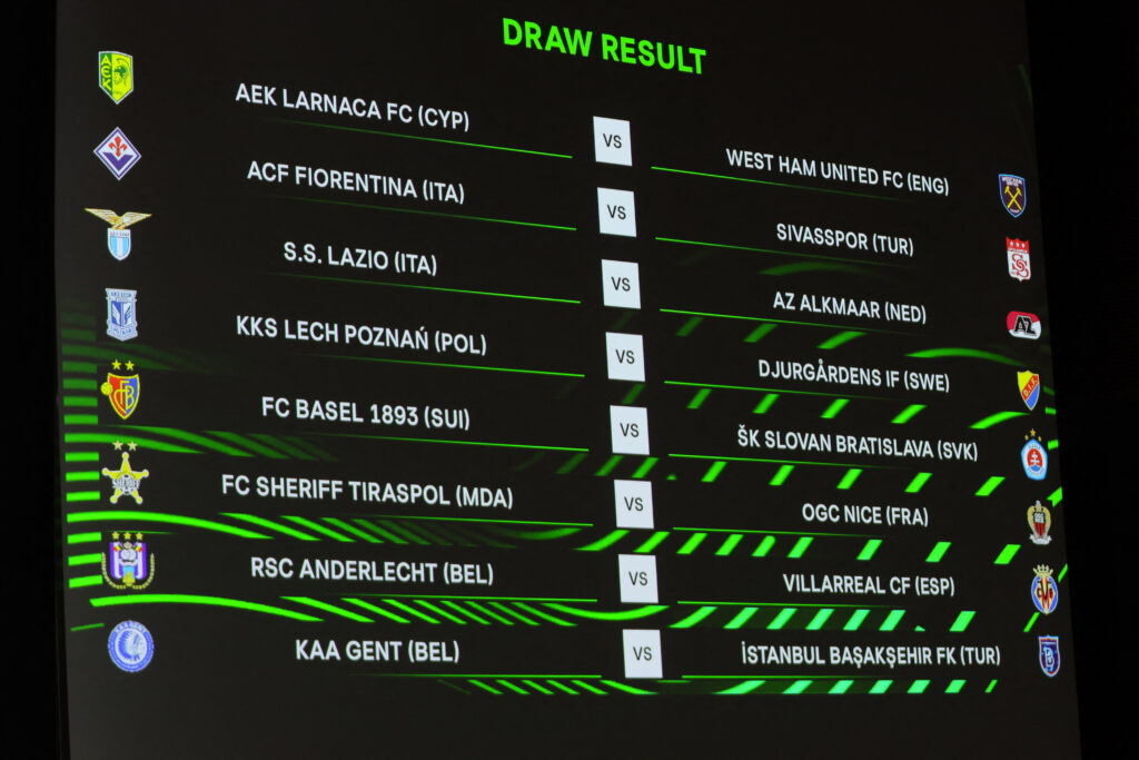 สรุปผลการจับสลากประกบคู่ฟุตบอลยูโรปา คอนเฟอเรนซ์ ลีก รอบ 16 ทีมสุดท้าย