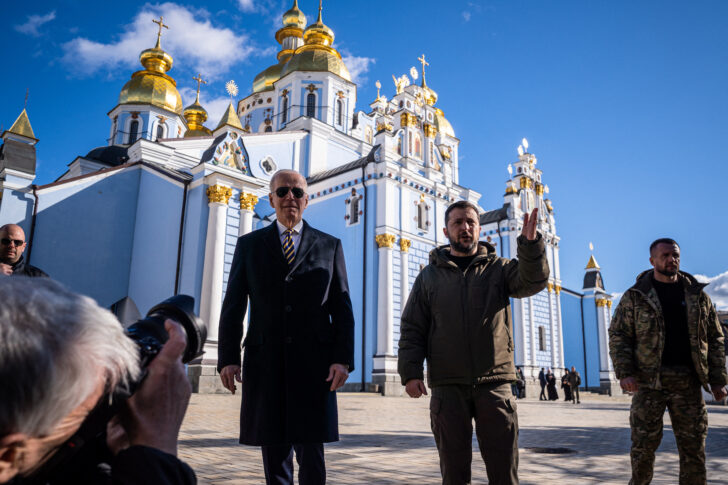 UKRAINE-US-RUSSIA-CONFLICT-WAR-DIPLOMACY ไบเดนเยือนยูเครน