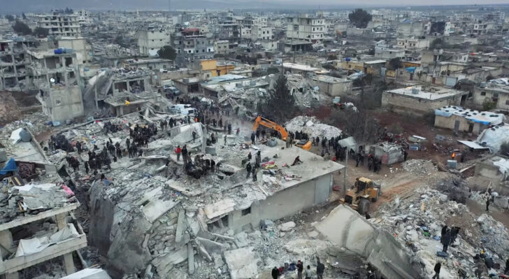 Aftermath of an earthquake in Aleppo แผ่นดินไหวตุรกี
