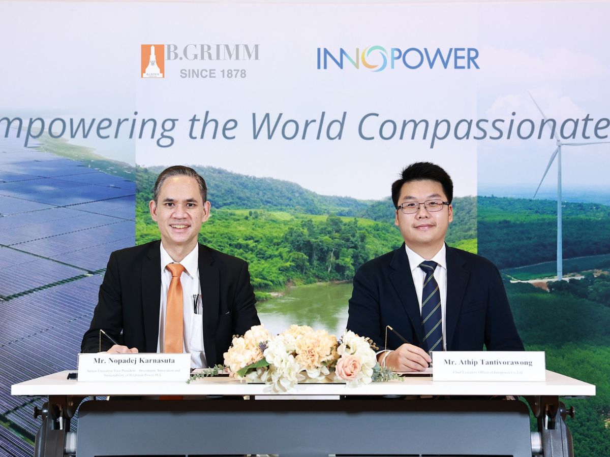 บี.กริม เพาเวอร์จับมือ อินโนพาวเวอร์ พัฒนานวัตกรรมพลังงานสะอาด