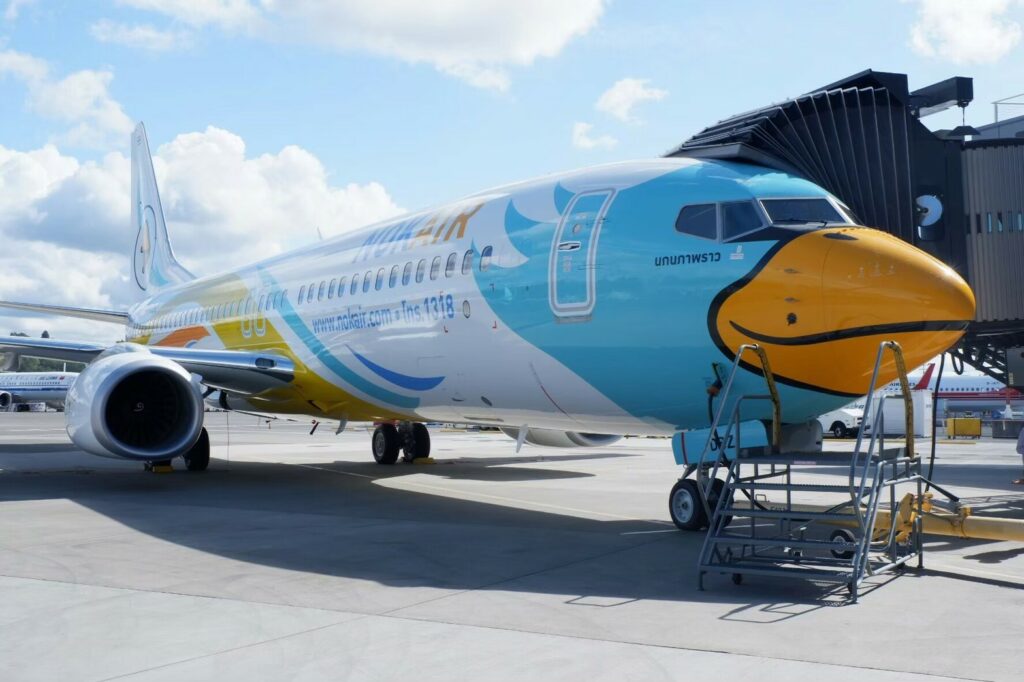 เครื่องบินโบอิ้ง 737-800 สายการบินนกแอร์ ทะเบียน HS-DBZ