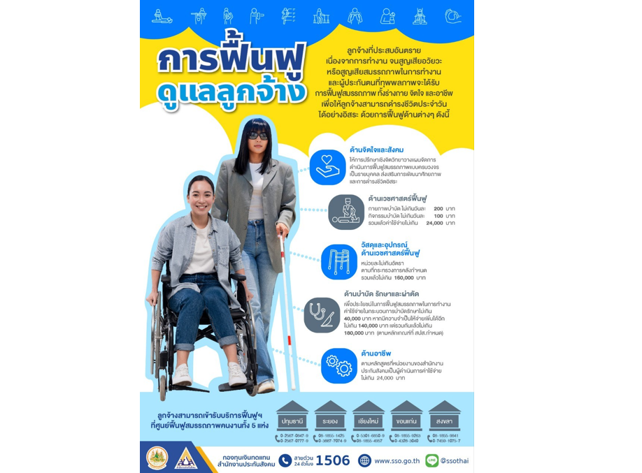 ศูนย์ฟื้นฟูสมรรถภาพคนงาน ดูแลลูกจ้างรอบด้านเพื่อชีวิตที่ดีขึ้น