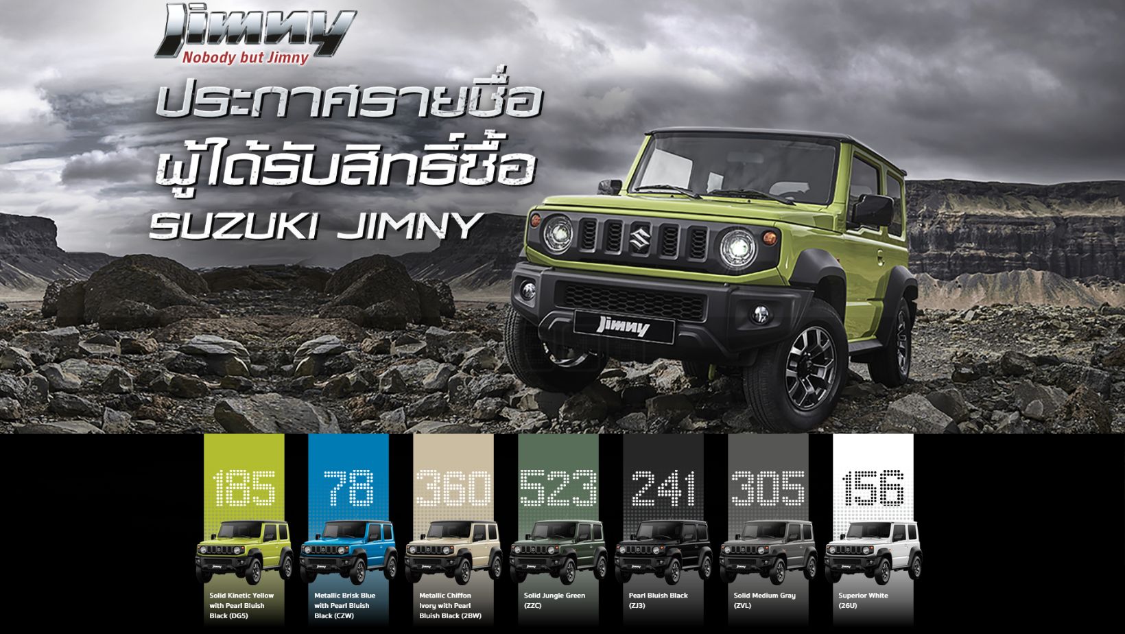 ซูซูกิ เผย 50 รายชื่อรับรถ JIMNY มิถุนายนนี้