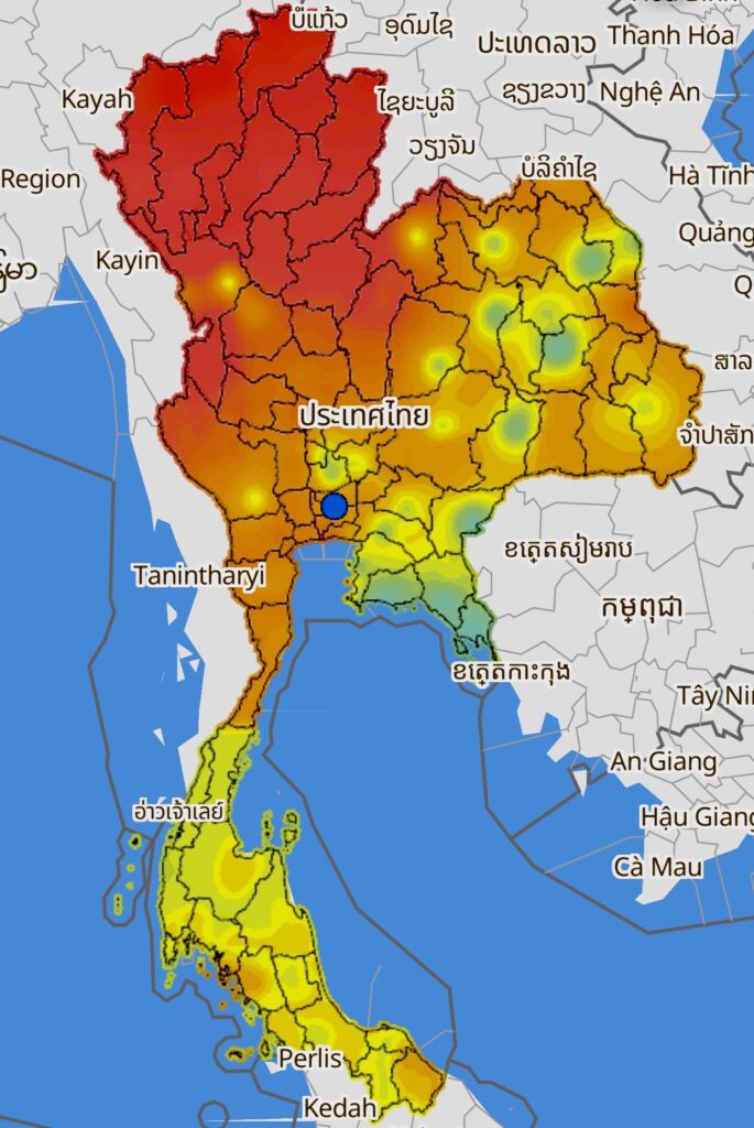 ค่าฝุ่น PM2.5 เกินค่ามาตรฐาน 43 จังหวัด