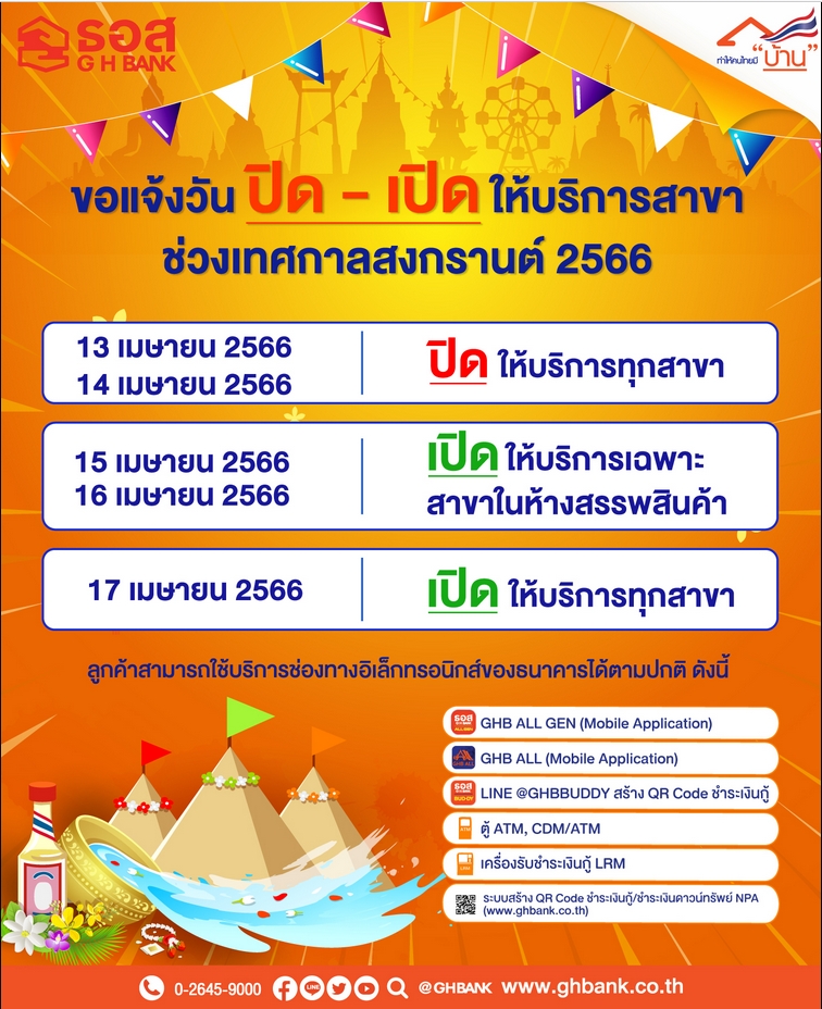 ธอส ปิดสงกรานต์