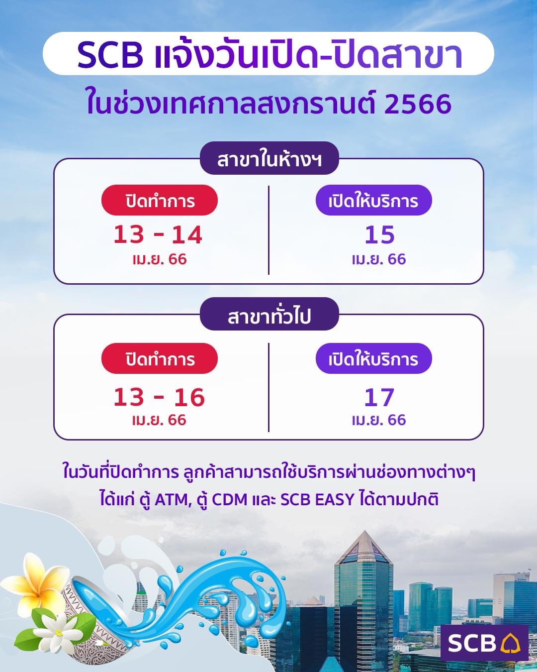 ไทยพาณิย์หยุดสงกรานต์