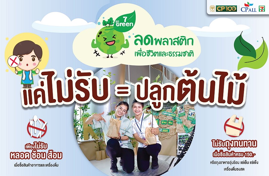 เซเว่น อีเลฟเว่น เดินหน้านโยบาย 7 GO GREEN ชวนลูกค้าทั่วประเทศ เตรียมพร้อมกับชาเลนท์ปลูกต้นไม้  บน 7APP
