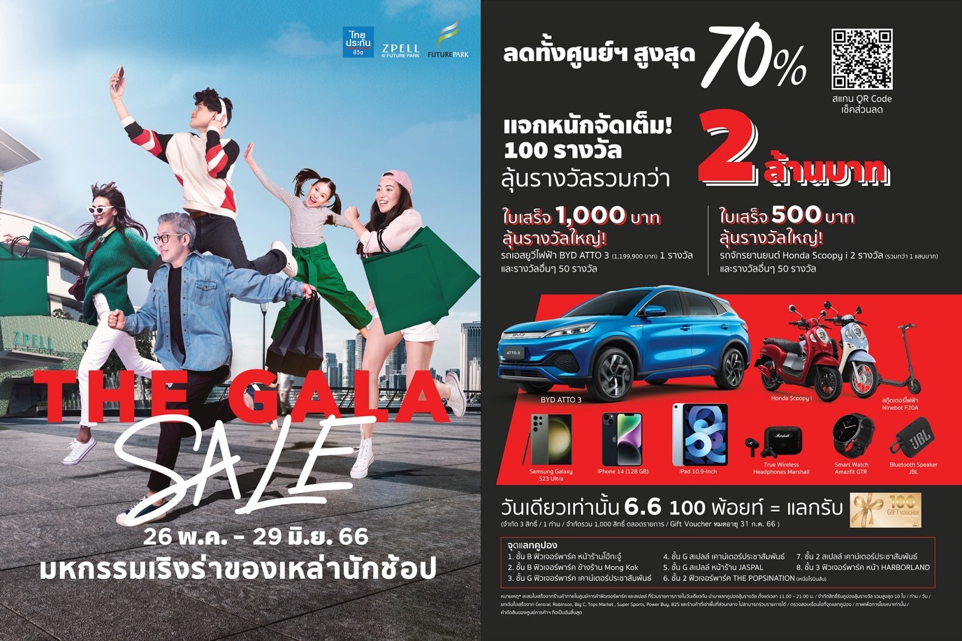 “ศูนย์การค้าฟิวเจอร์พาร์ค และสเปลล์” จัดแคมเปญสุดคุ้มกลางปี!! ลดทั้งศูนย์ฯ สูงสุด 70%