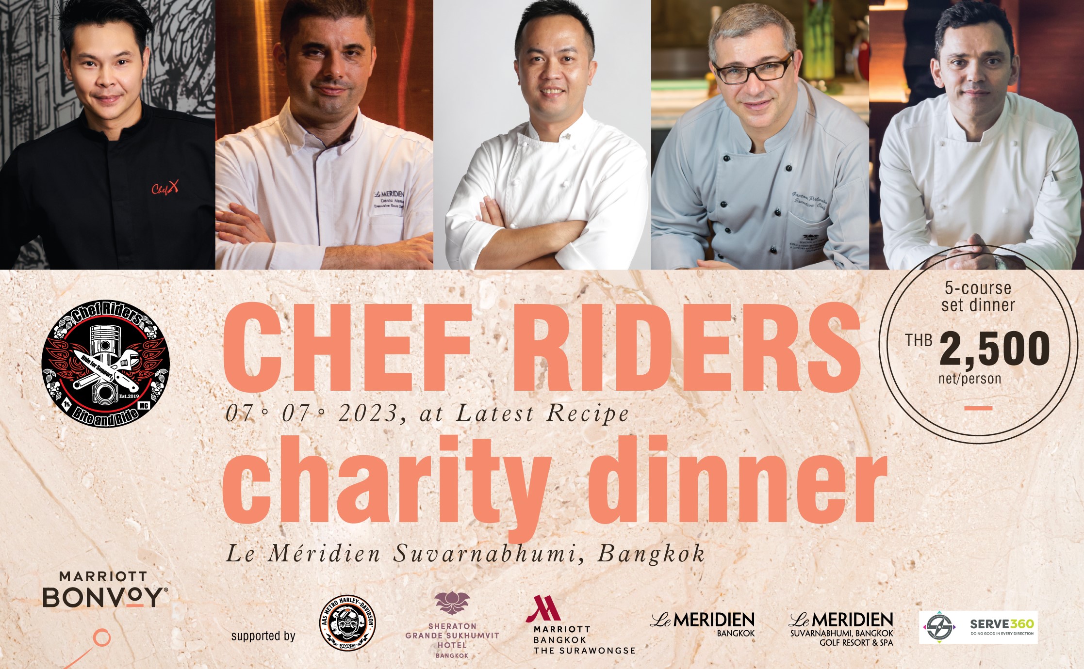 พบกับ The Chef Riders มื้อค่ำเพื่อการกุศลสุดพิเศษที่ เลอ เมอริเดียน สุวรรณภูมิ